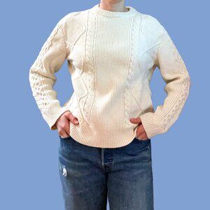 Frame Cream Cable Knit Sweater size M